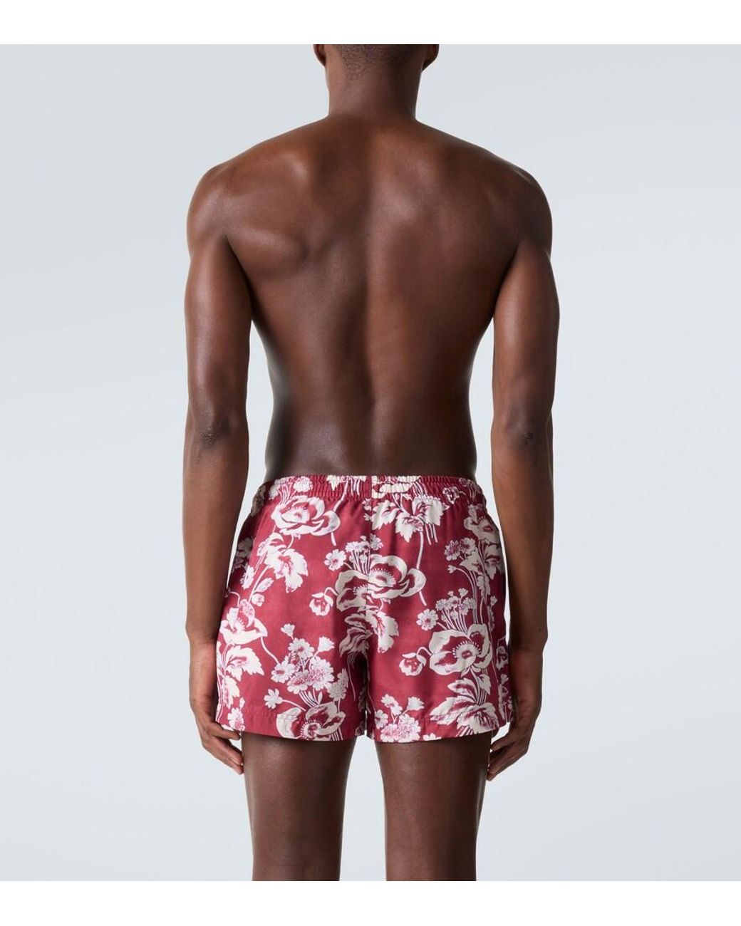 Commas Red Printed Swim Trunks for men