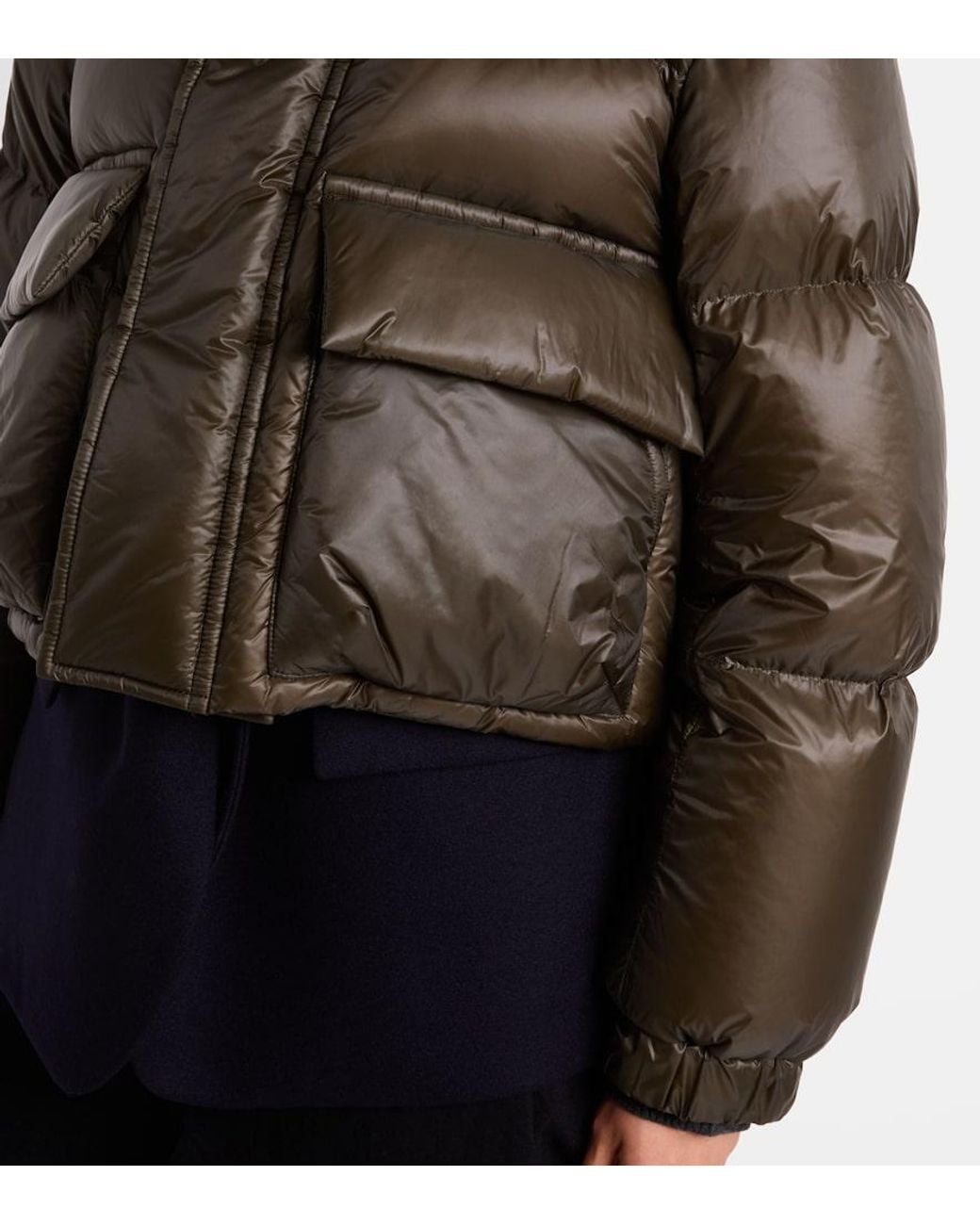 Sacai Black Layered Wool-Trimmed Down Jacket