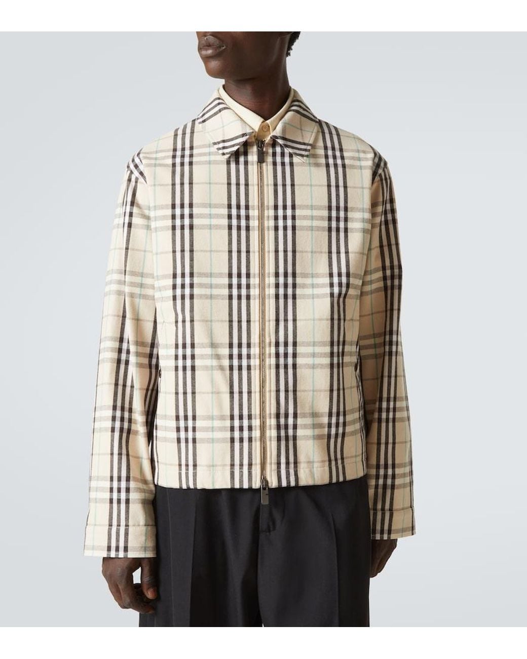 Chaqueta De Algodon Con Check Burberry de hombre de color Multicolor