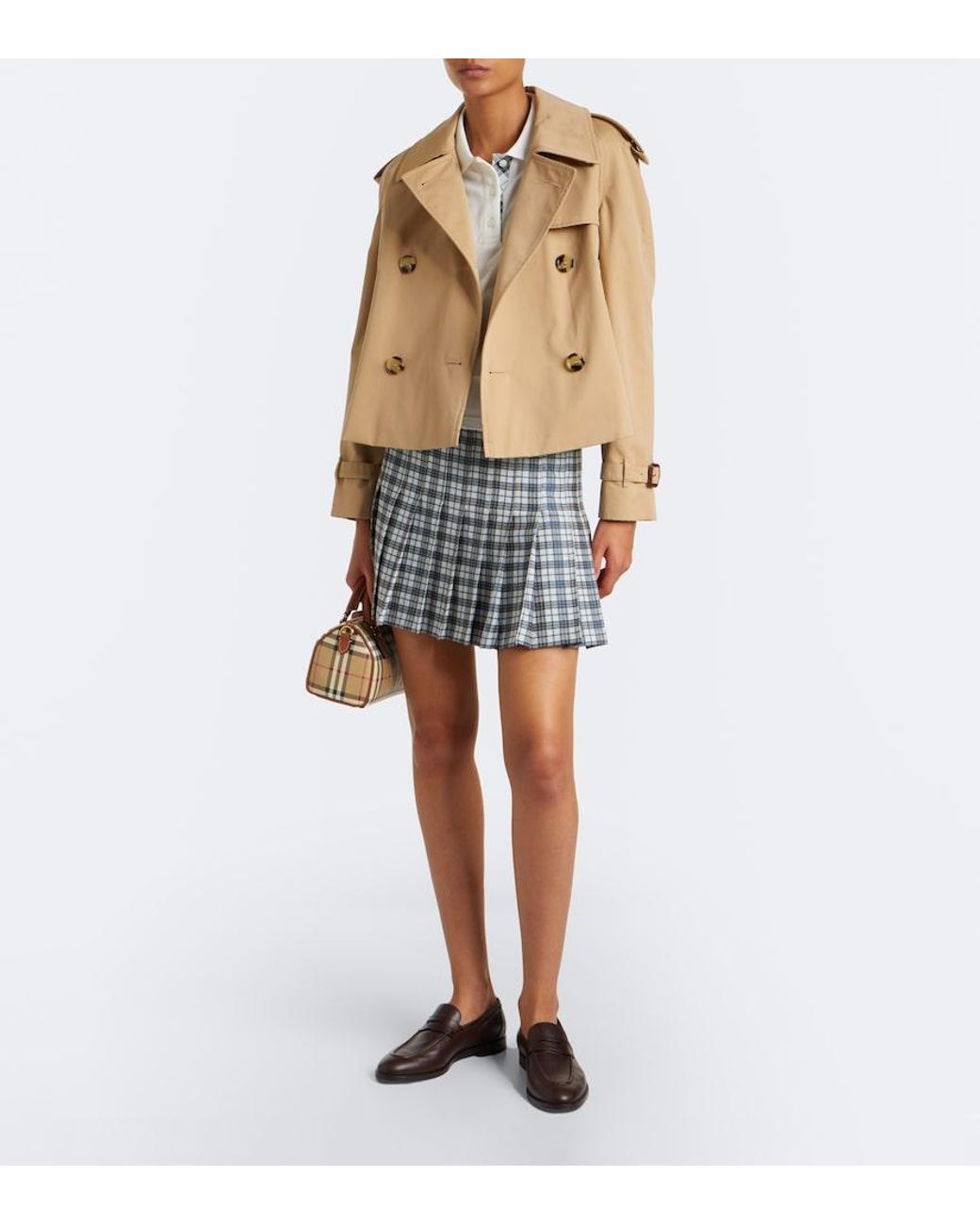 Burberry Multicolor Check Pleated Miniskirt