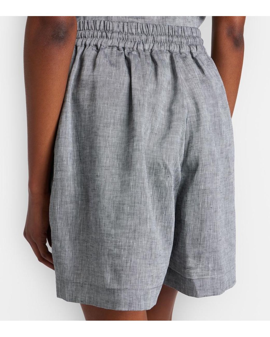 Asceno Gray Boston Linen Shorts