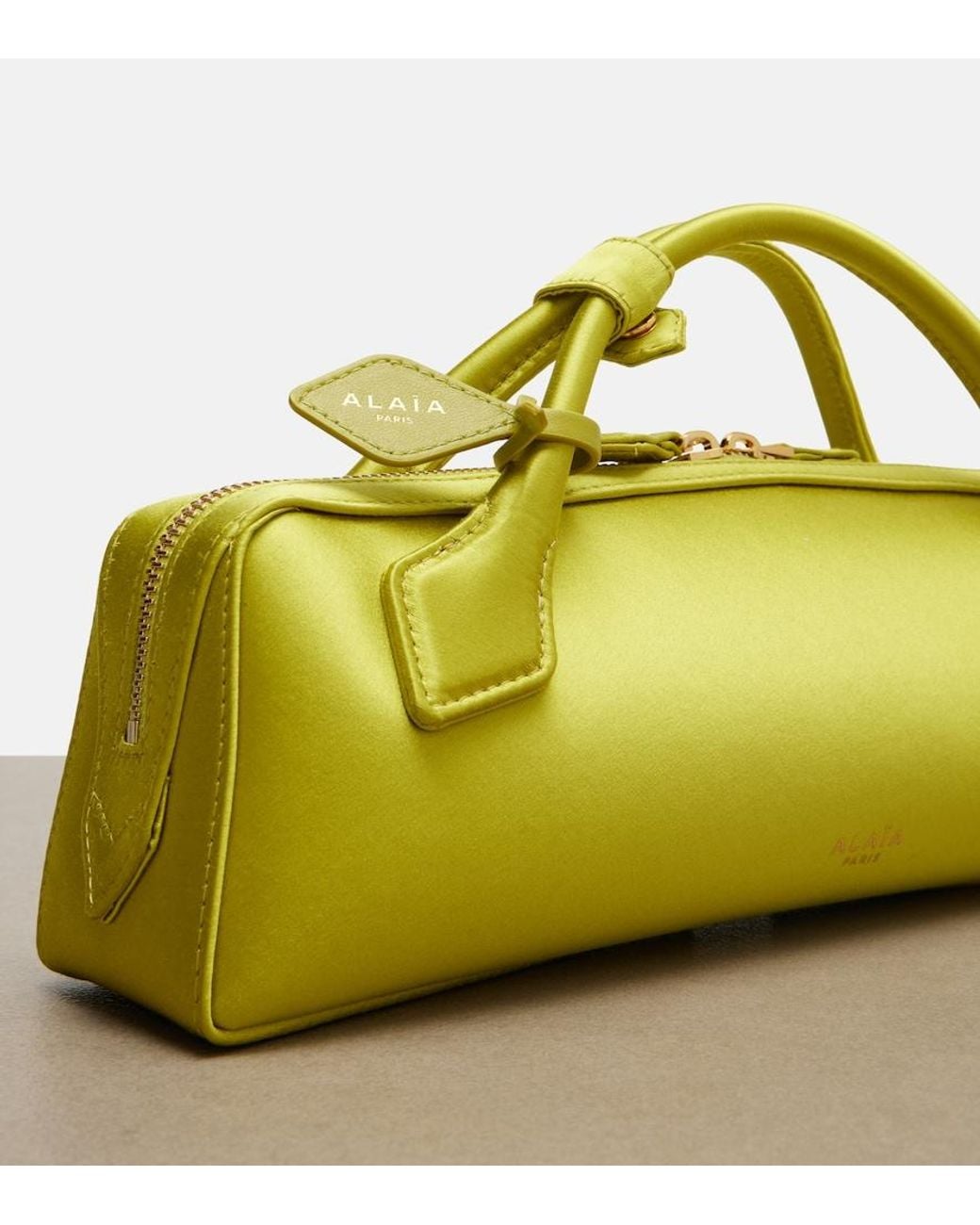Alaïa Yellow Le Teckel Satin Clutch