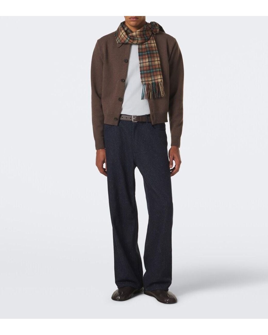 Auralee Brown Wool Cardigan for men