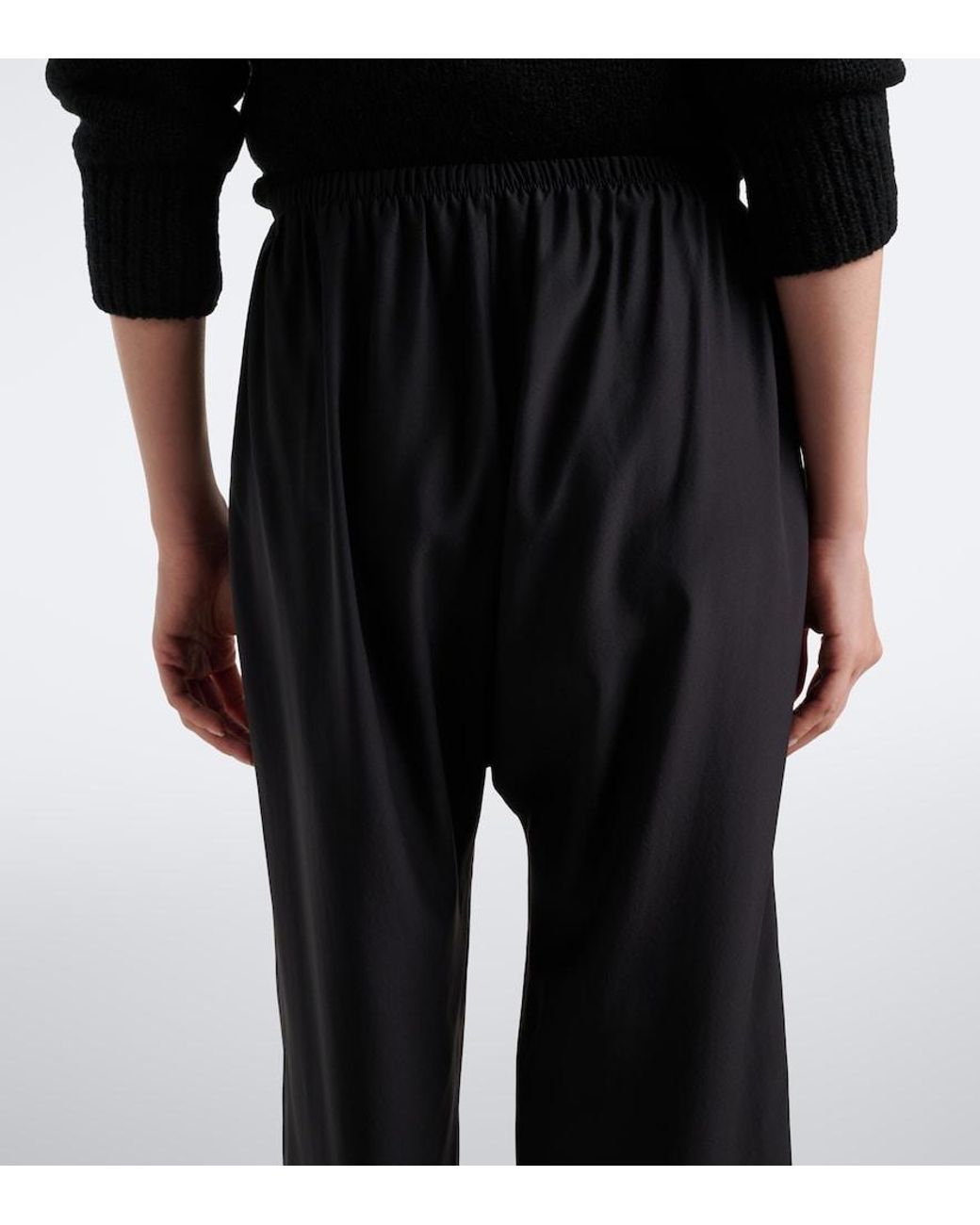 The Row Blue Jaine Silk Wide-Leg Pants