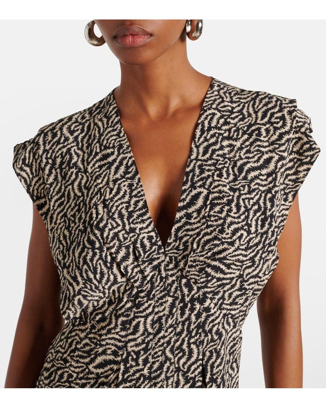 Isabel Marant Gray Epolia Printed Midi Dress