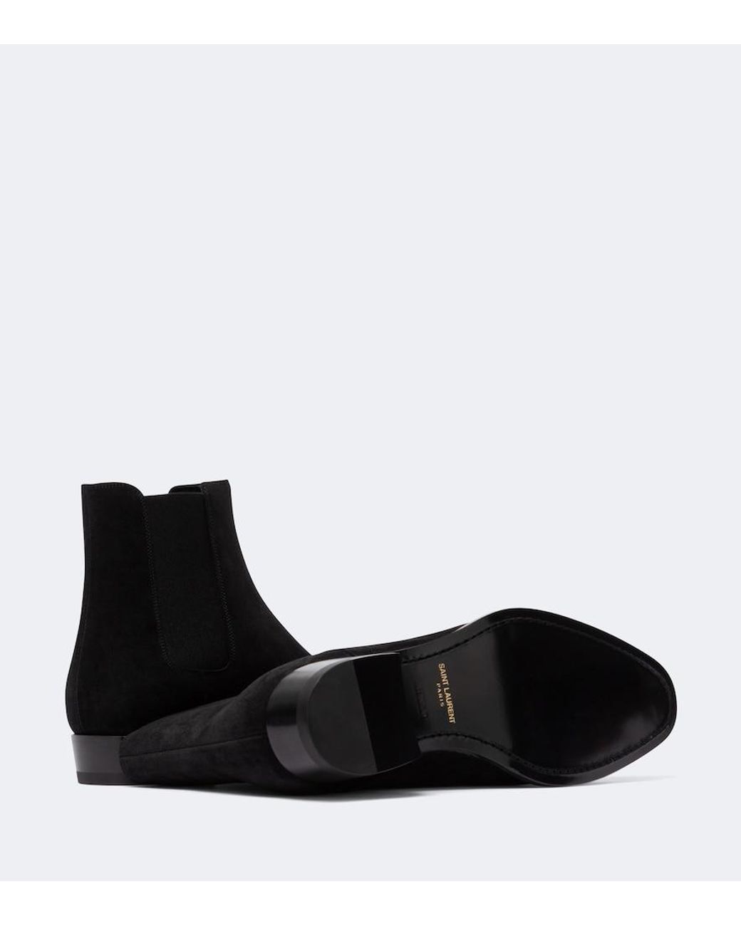 Saint Laurent Black Wyatt 30 Suede Ankle Boot for men