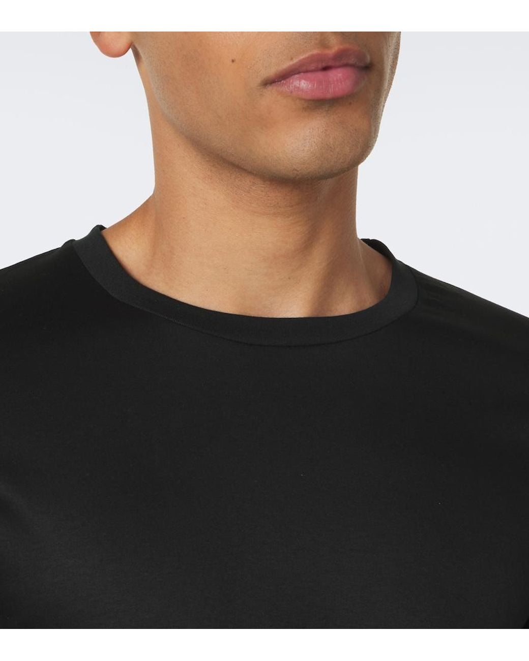 Zimmerli of Switzerland Black Cotton Jersey T-Shirt for men