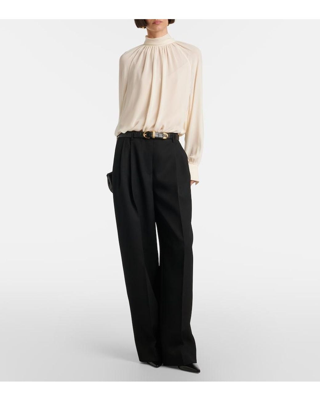 Vince Natural Chiffon Blouse