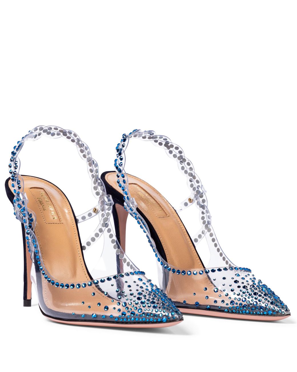 aquazzura blue heels