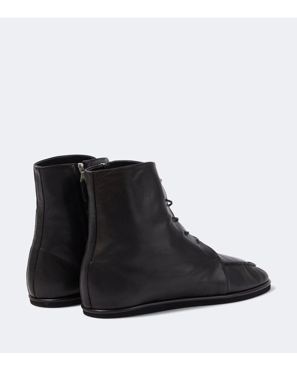 Auralee Black Leather Derby Boots for men