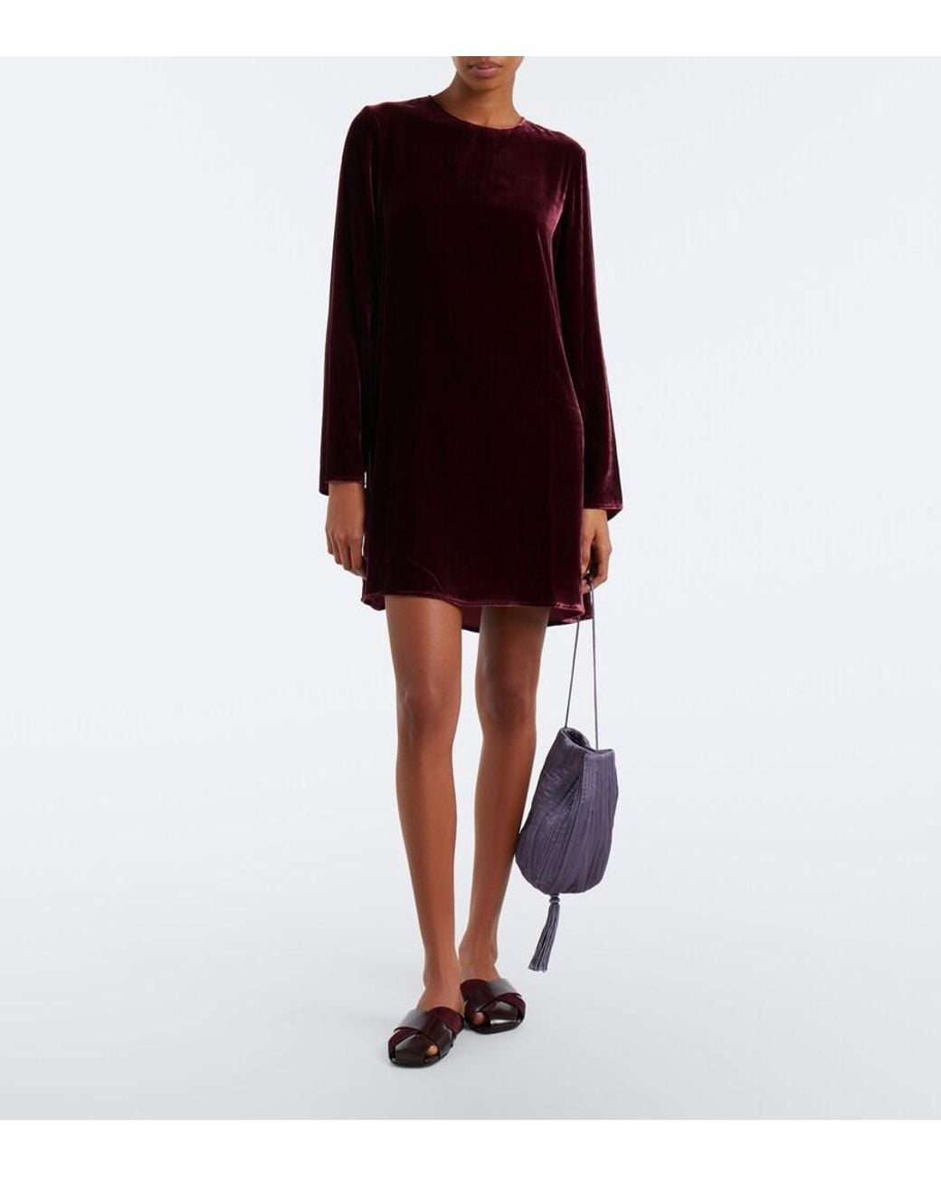 Asceno Purple Larissa Velvet Minidress