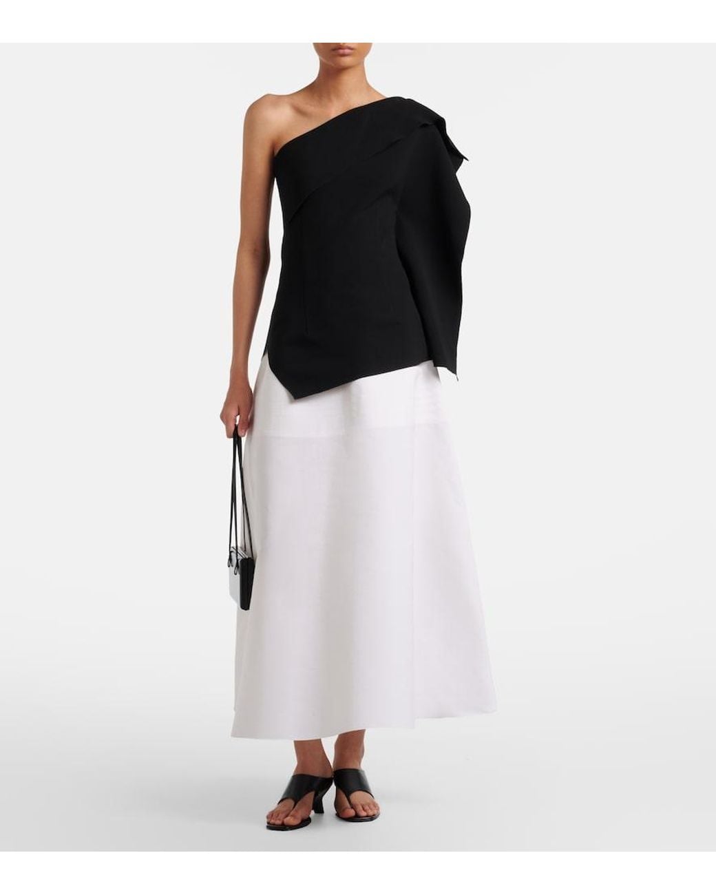 FFORME White Deeta Cotton Maxi Skirt