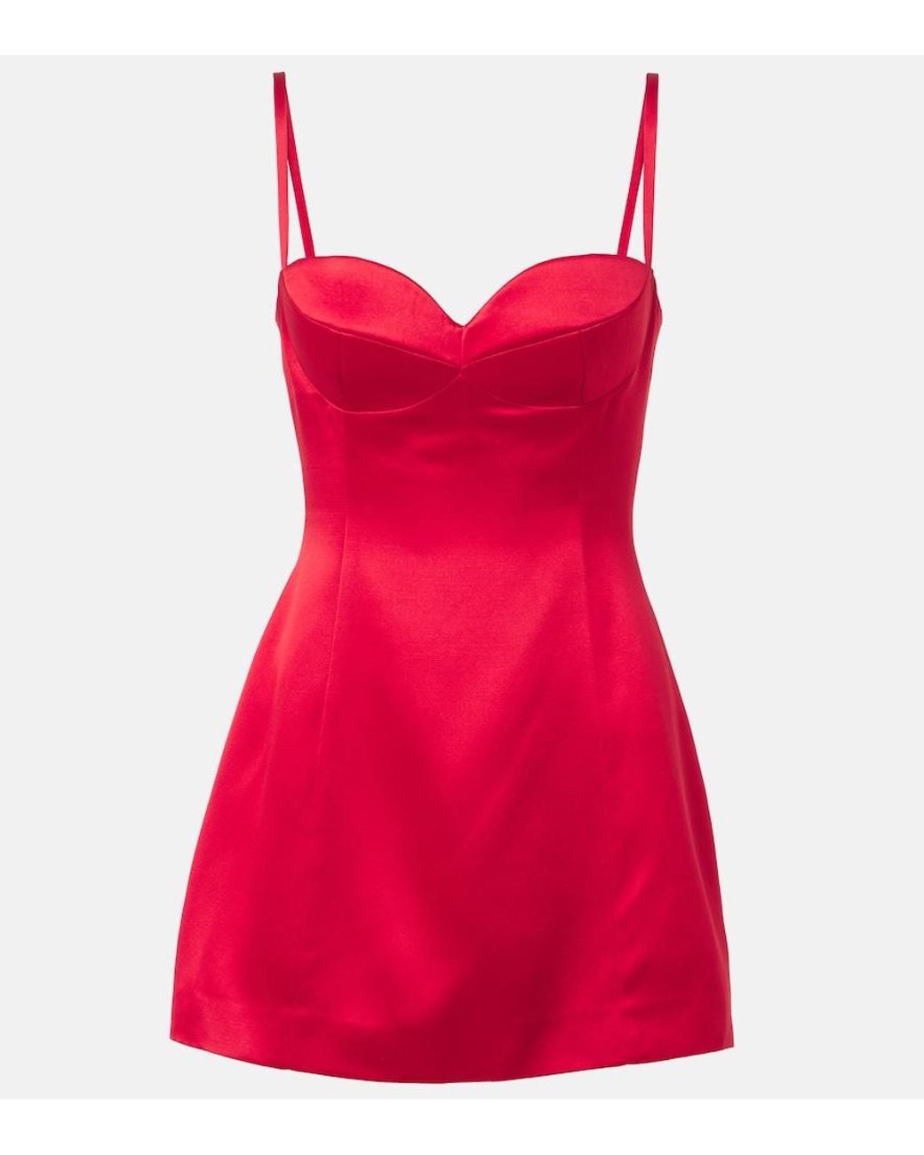 Magda Butrym Red Silk And Wool Satin Minidress