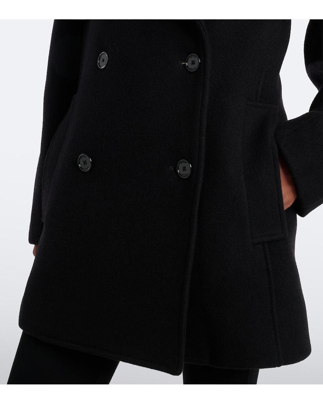 Totême Black Wool And Cashmere-Blend Peacoat