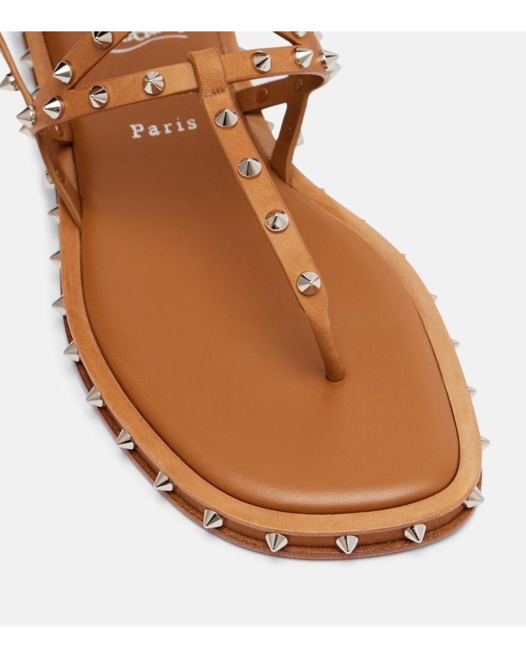 Christian Louboutin Brown Bombina Spiked Leather Sandals
