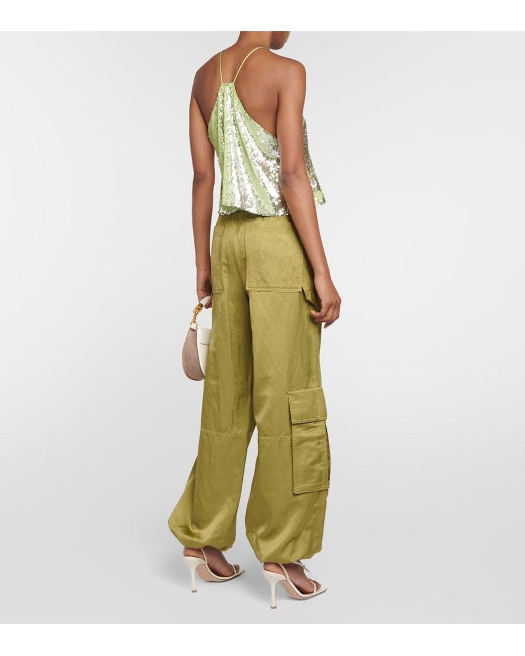 Dorothee Schumacher Green Glittering Nights Sequined Halterneck Top