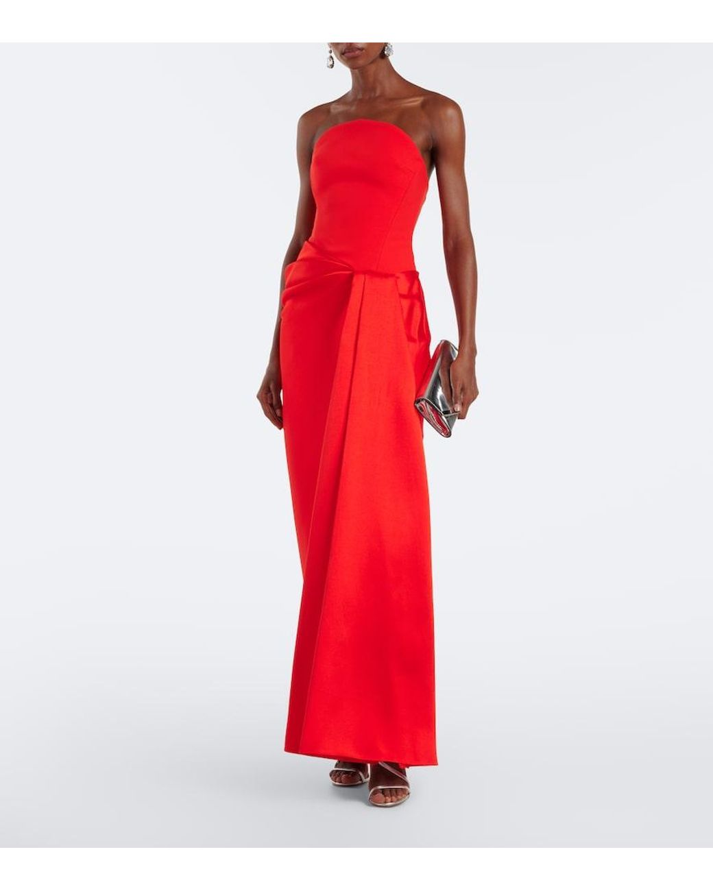 Solace London Red Seri Crepe Corset Gown