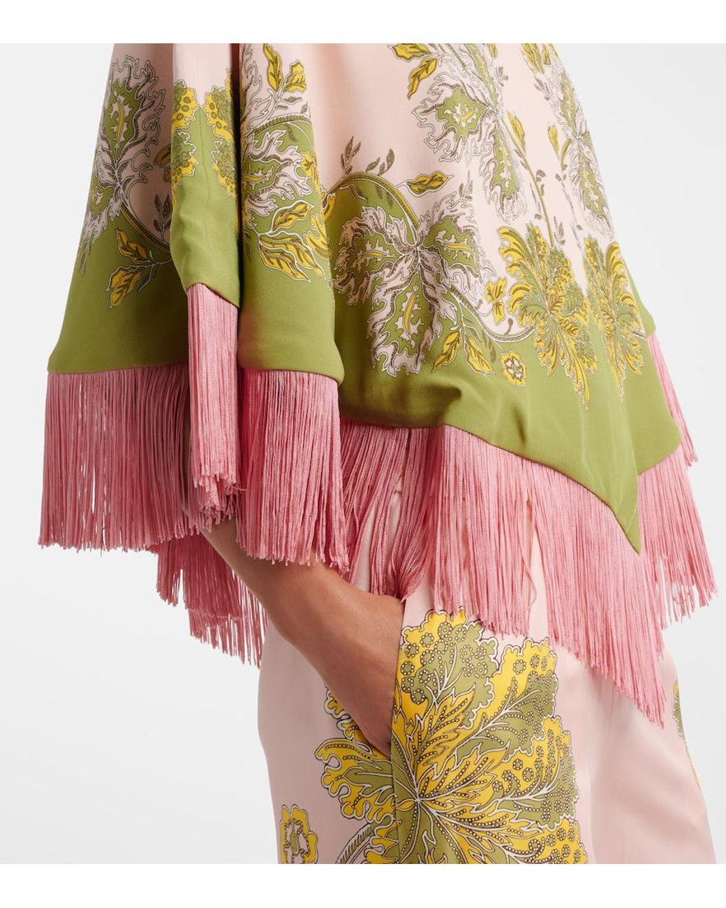 LaDoubleJ Multicolor Swathe Placee Reversible Satin Poncho