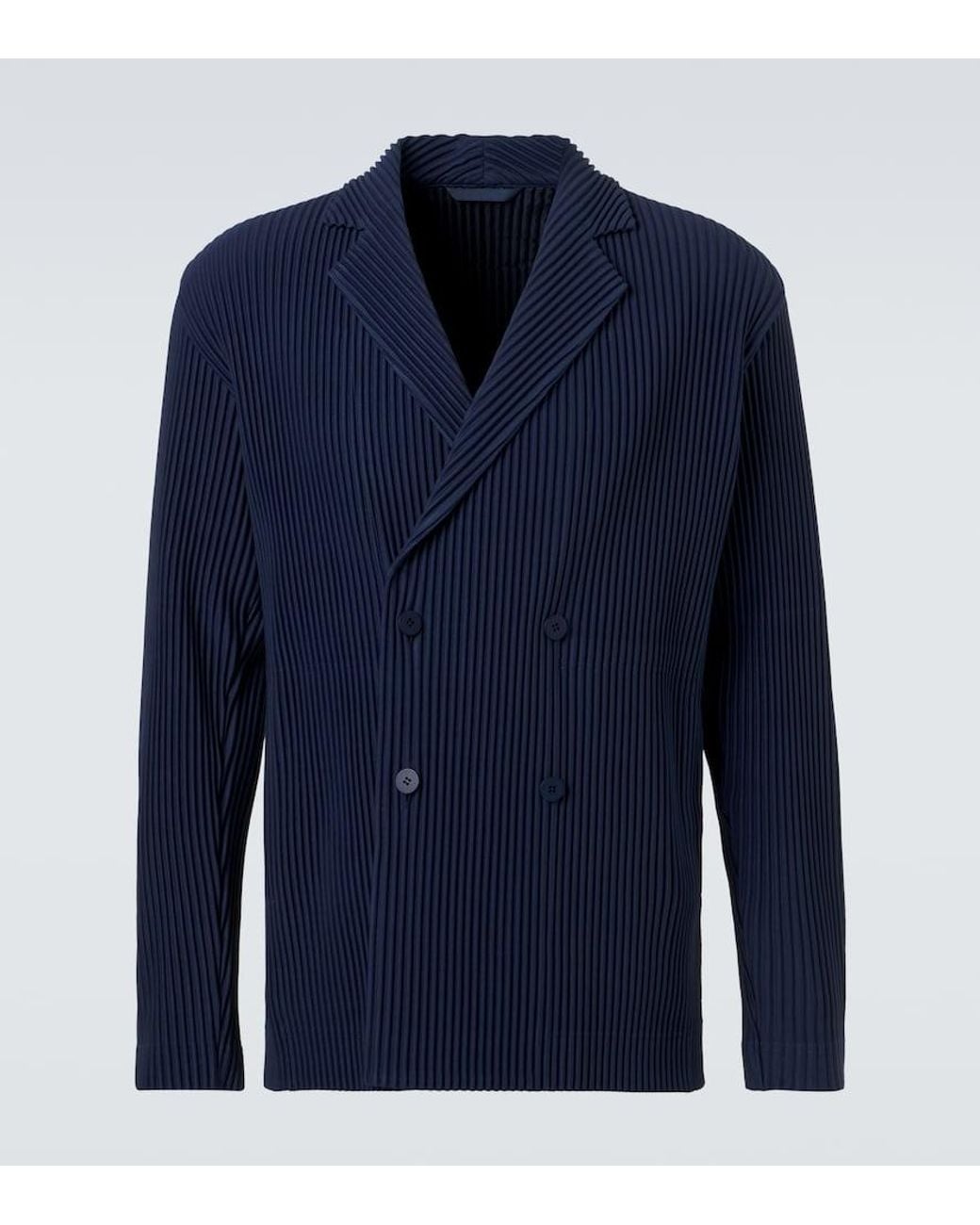 Homme Plissé Issey Miyake Blue Tailored Pleats 1 Double-Breasted Blazer for men