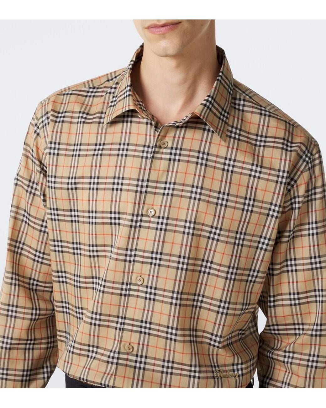 Camicia Check di Burberry in Brown da Uomo