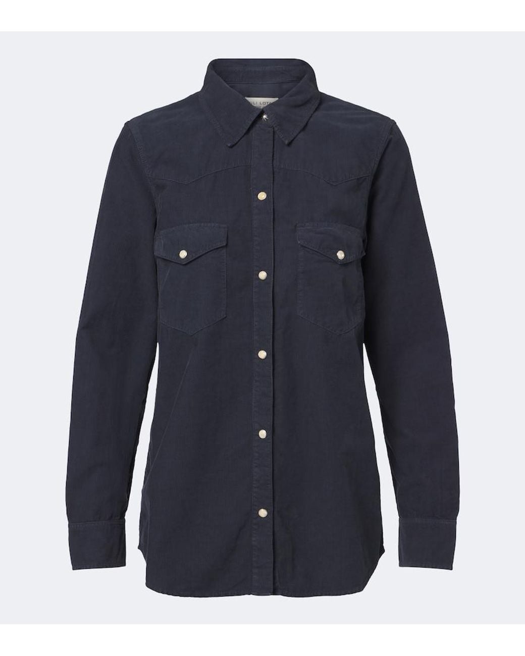 Nili Lotan Blue Travis Cotton Corduroy Shirt