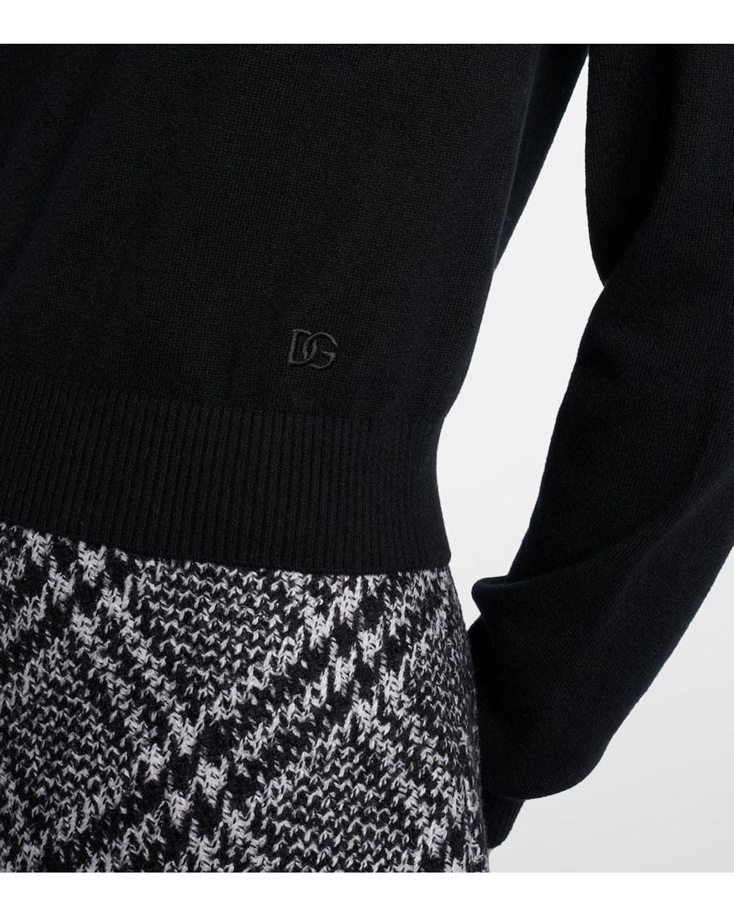 Dolce & Gabbana Black Cashmere Polo Sweater