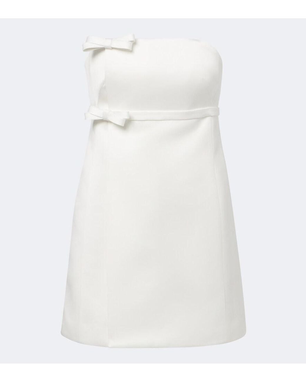 Safiyaa White Bridal Leera Bow-Detail Crepe Minidress