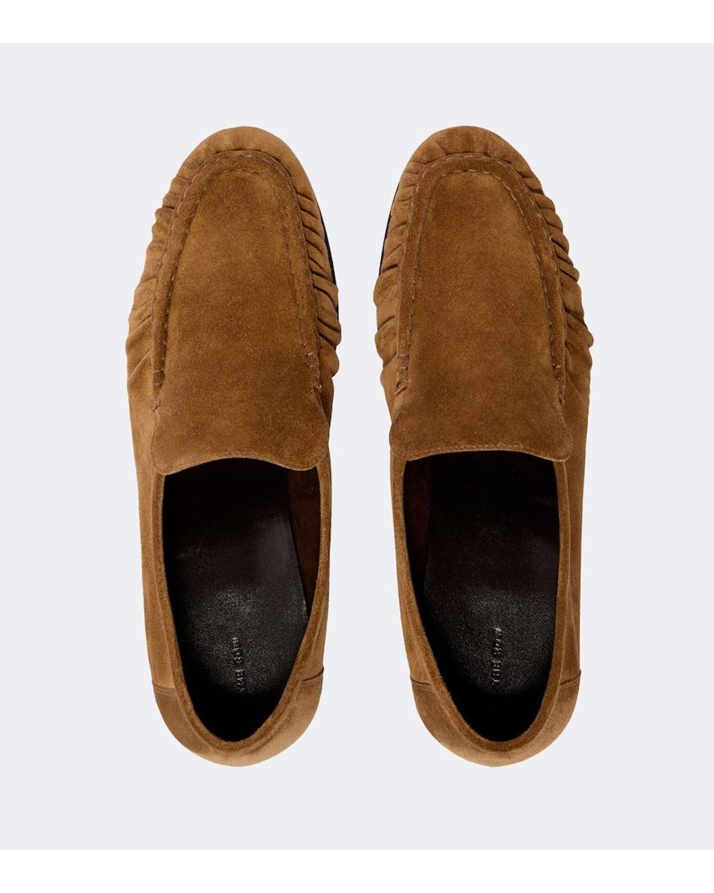 The Row Brown Soft Two Suede Loafers for men