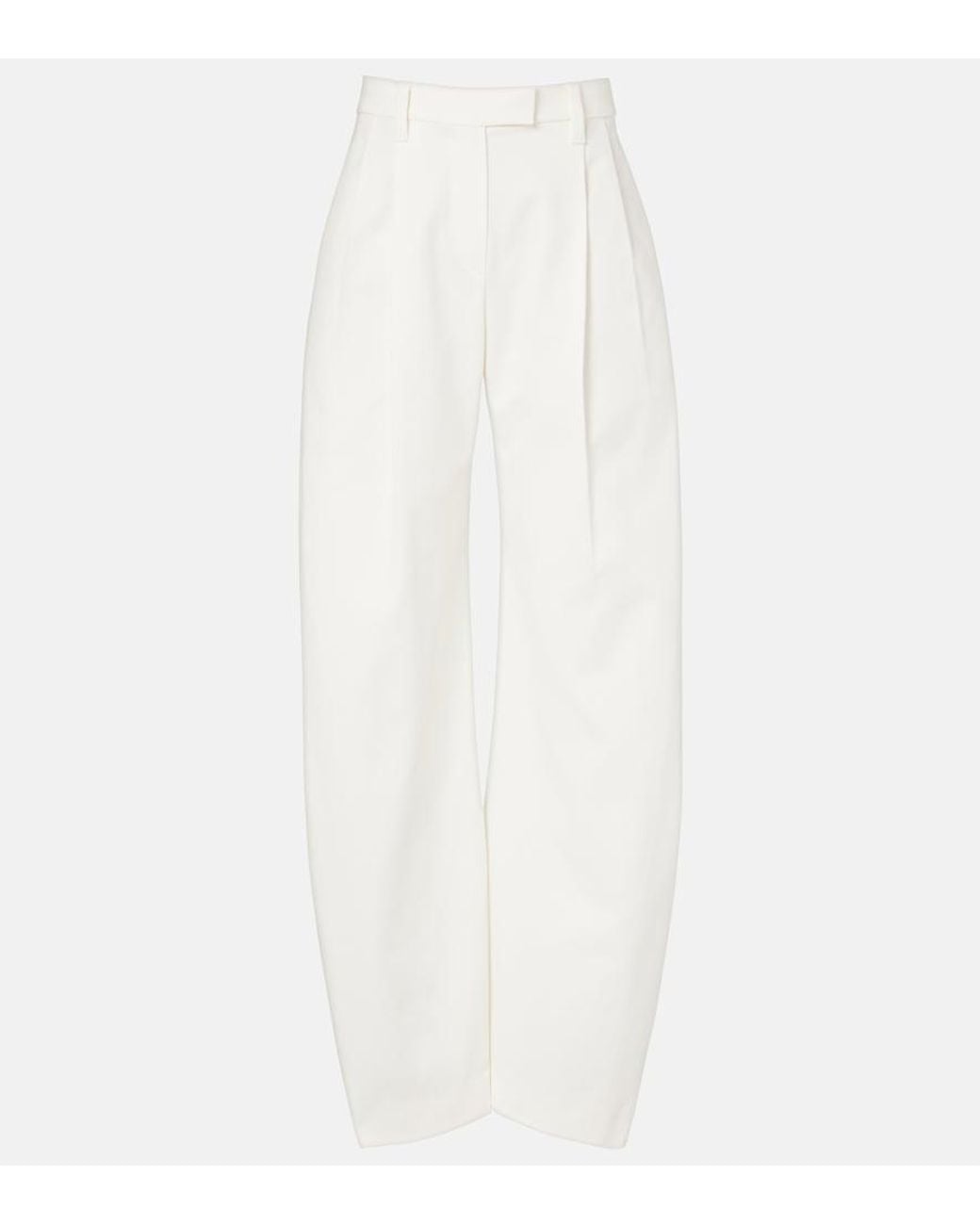 Brunello Cucinelli White Cotton Barrel-Leg Pants
