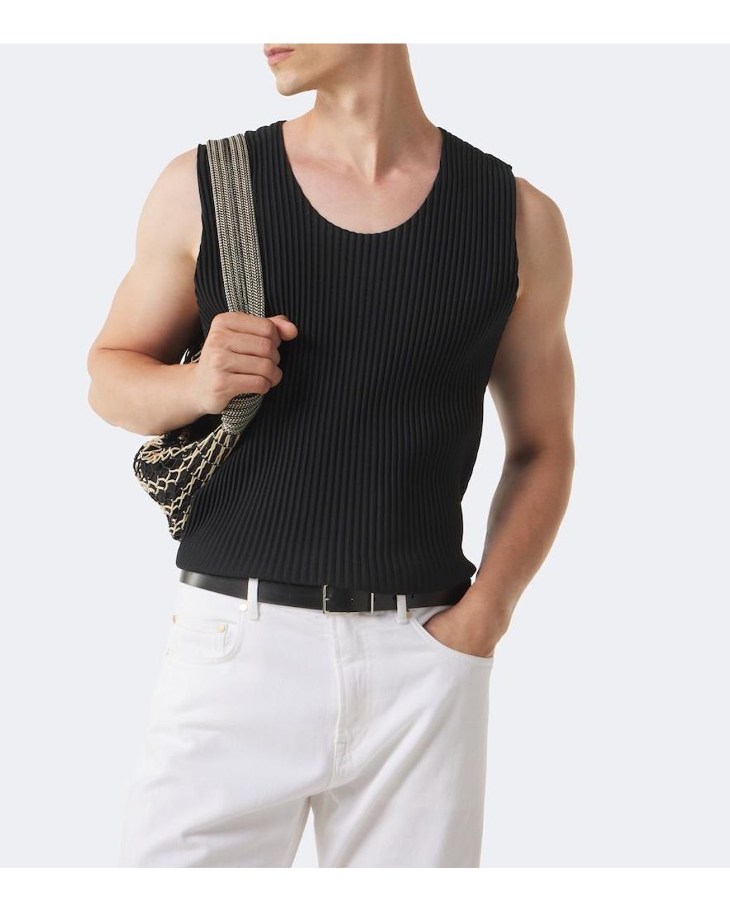 Homme Plissé Issey Miyake Black Monthly Colors: June Pleated Tank Top for men