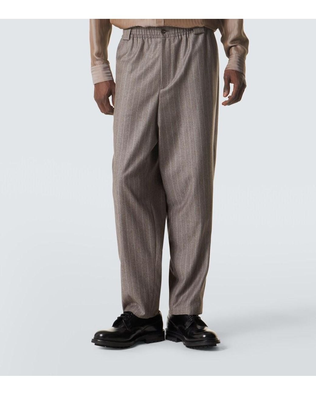 Giorgio Armani Brown Pinstripe Virgin Wool Suit for men