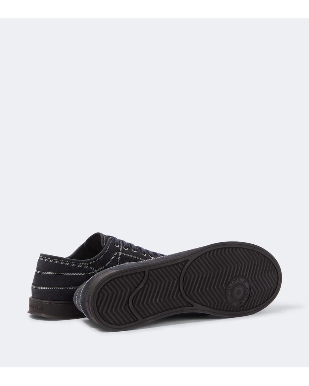 John Lobb Blue Court Leather Low-Top Sneakers for men