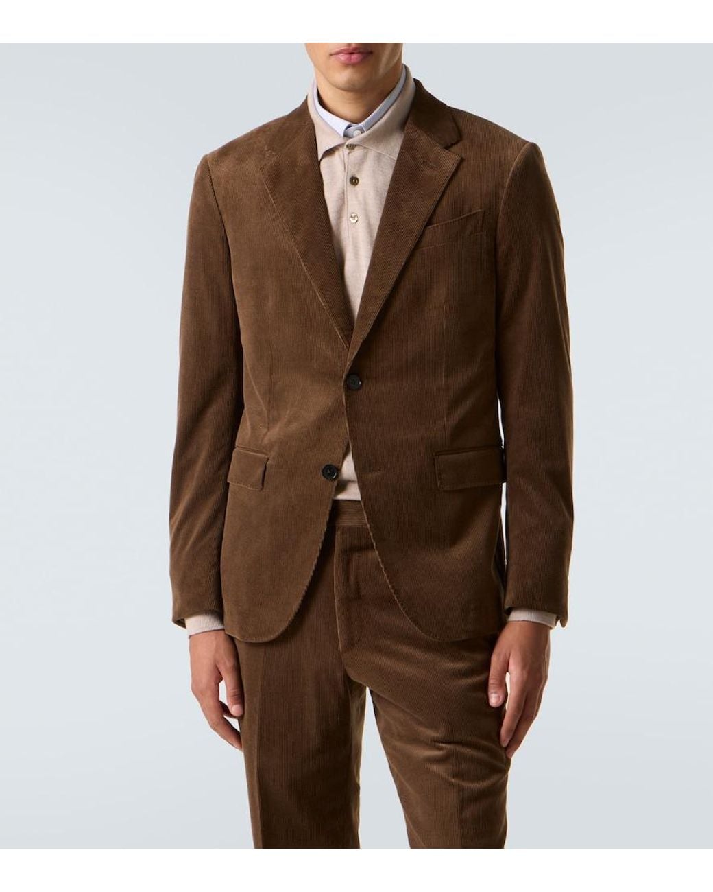 Zegna Brown Corduroy Suit for men