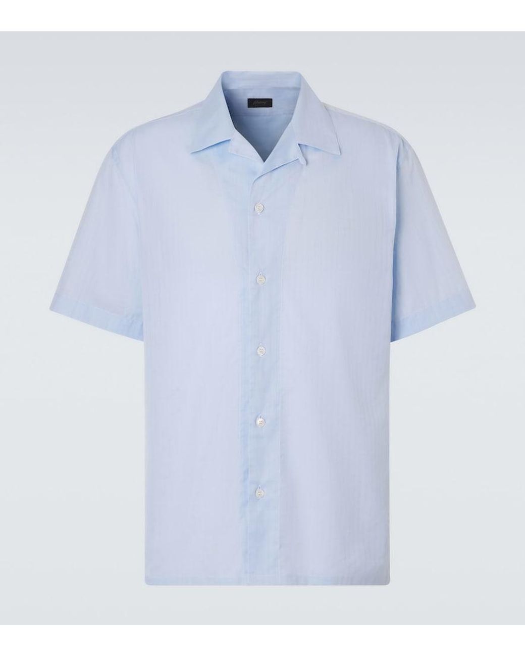 Camicia Bowling di Brioni in Blue da Uomo