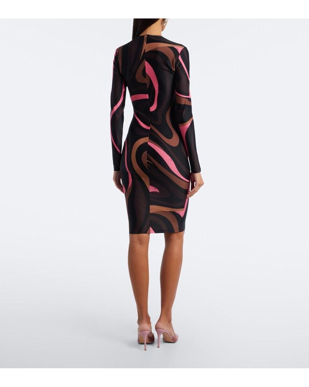 Emilio Pucci Red Marmo Jersey Midi Dress
