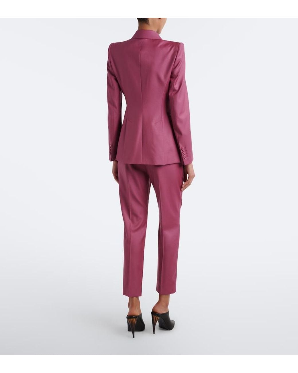 McQueen Red Wool Gabardine Slim Pants