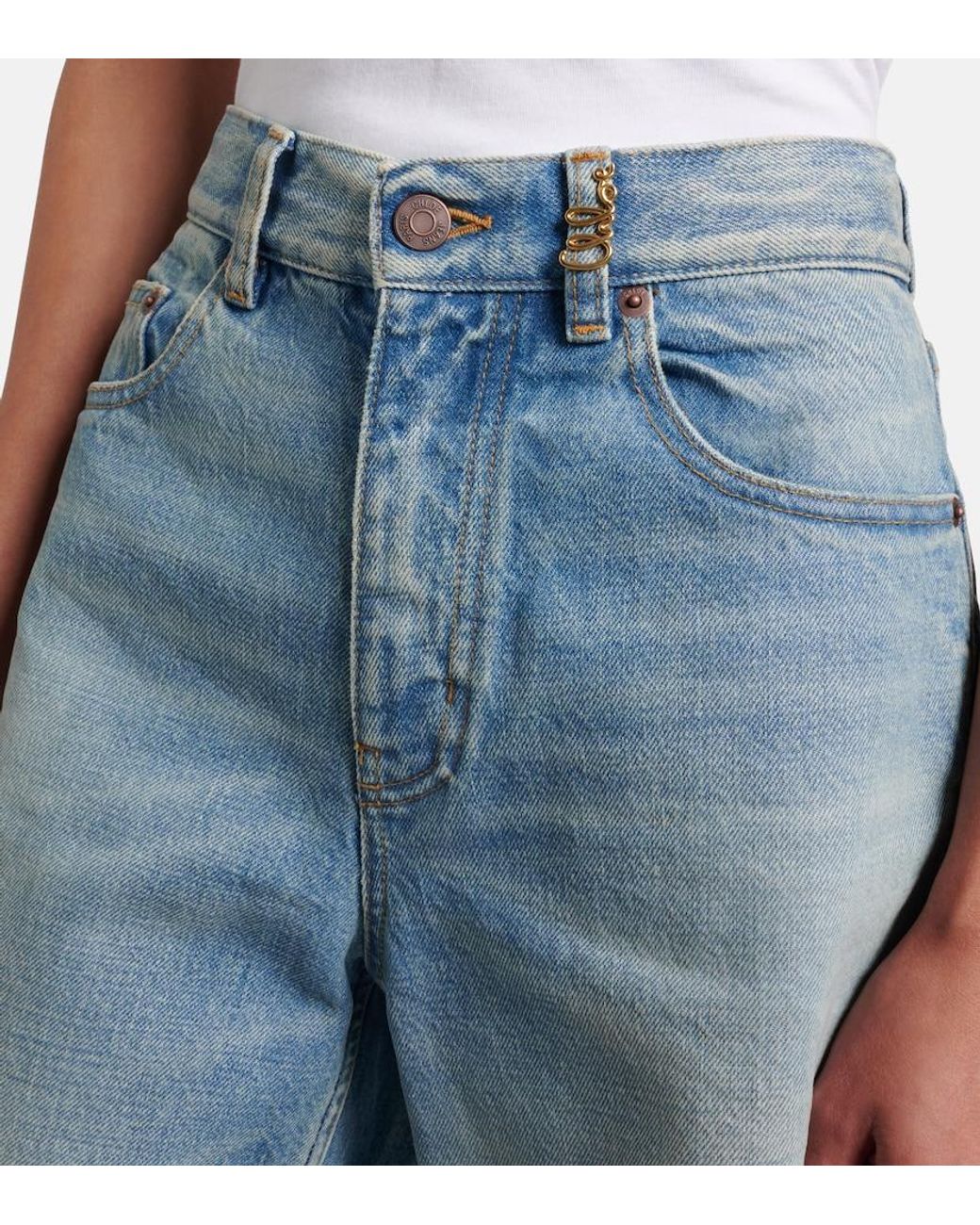 Chloé Blue Faded Denim Shorts
