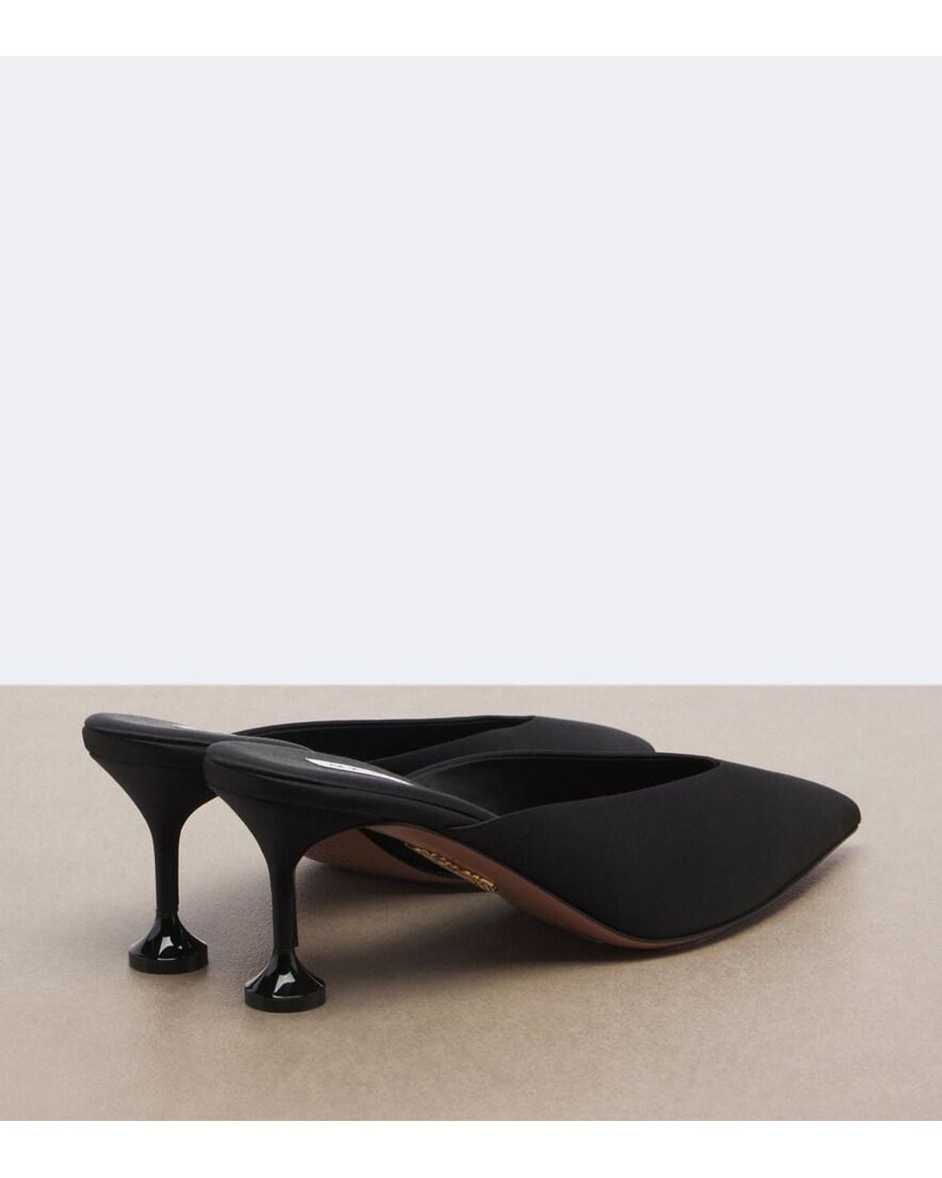Aquazzura Black Bisous Satin Mules