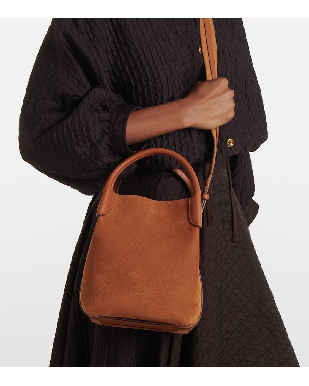 Loro Piana Brown Bale Small Leather Tote Bag
