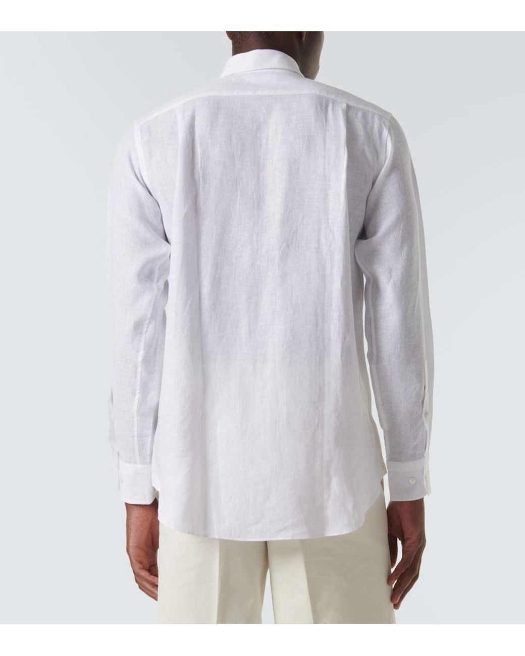 Loro Piana White Andre Linen Shirt for men