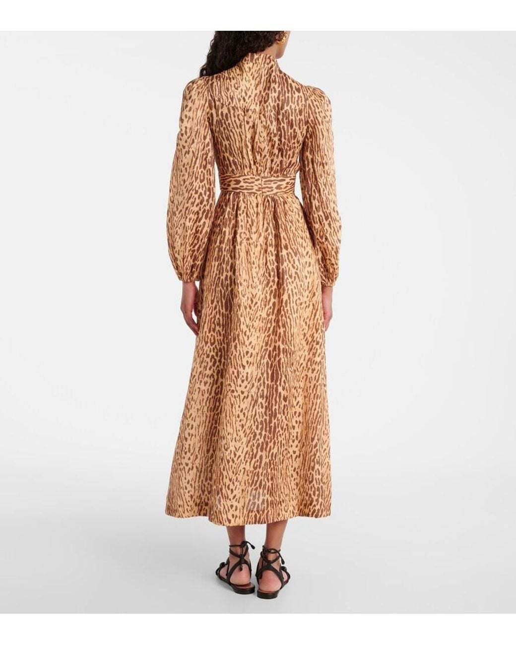 Zimmermann Brown Cascadian Plunge Dress