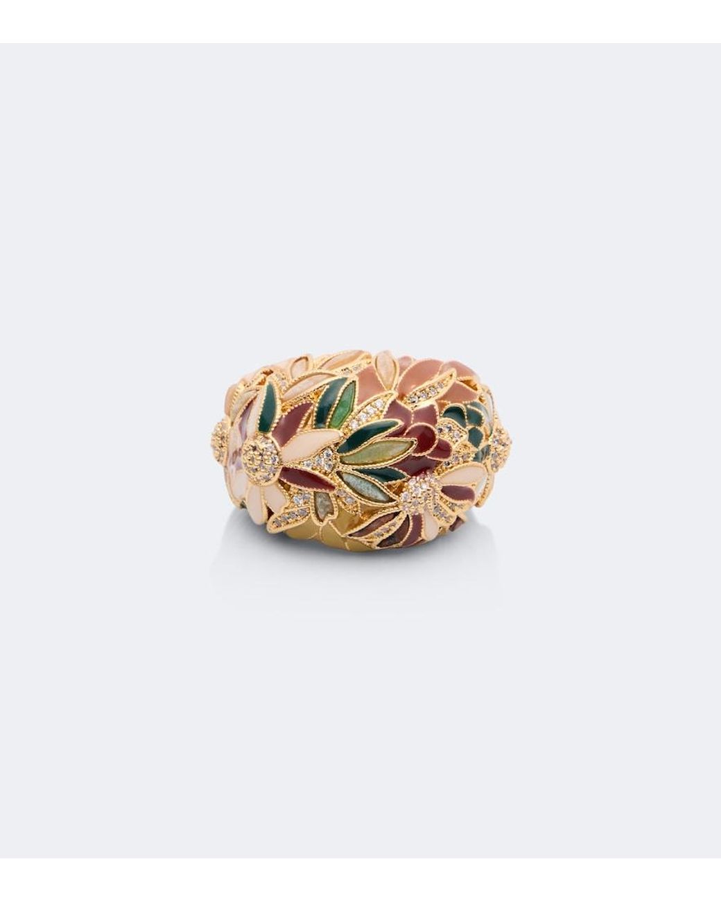 Zimmermann White Botanica Embellished 16Kt-Plated Ring