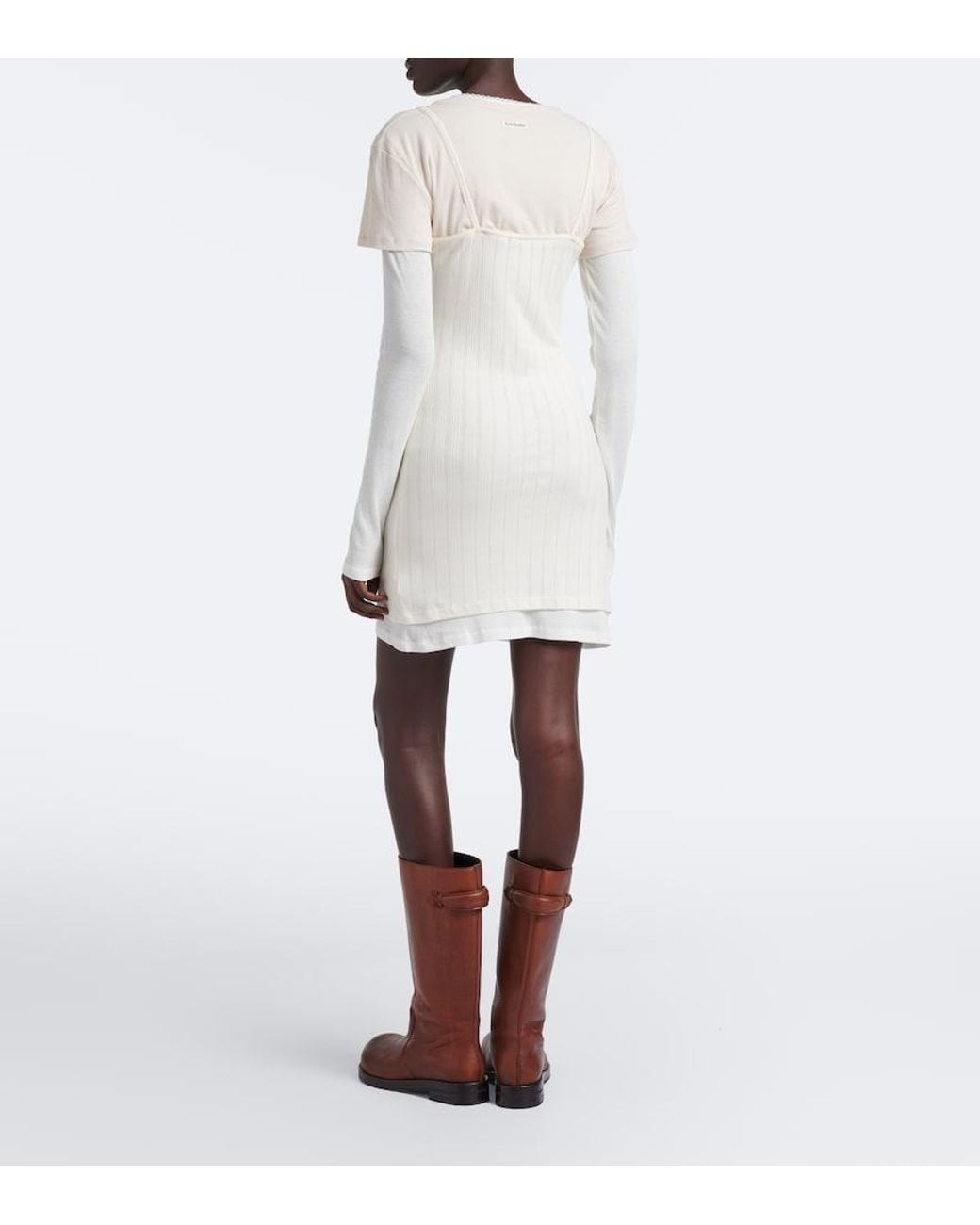 Acne Natural Layered Knitted Minidress
