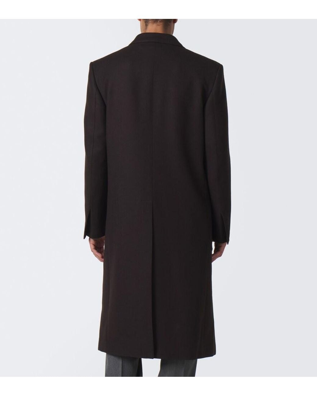 Tom Ford Black Double-Breasted Wool Coat for men