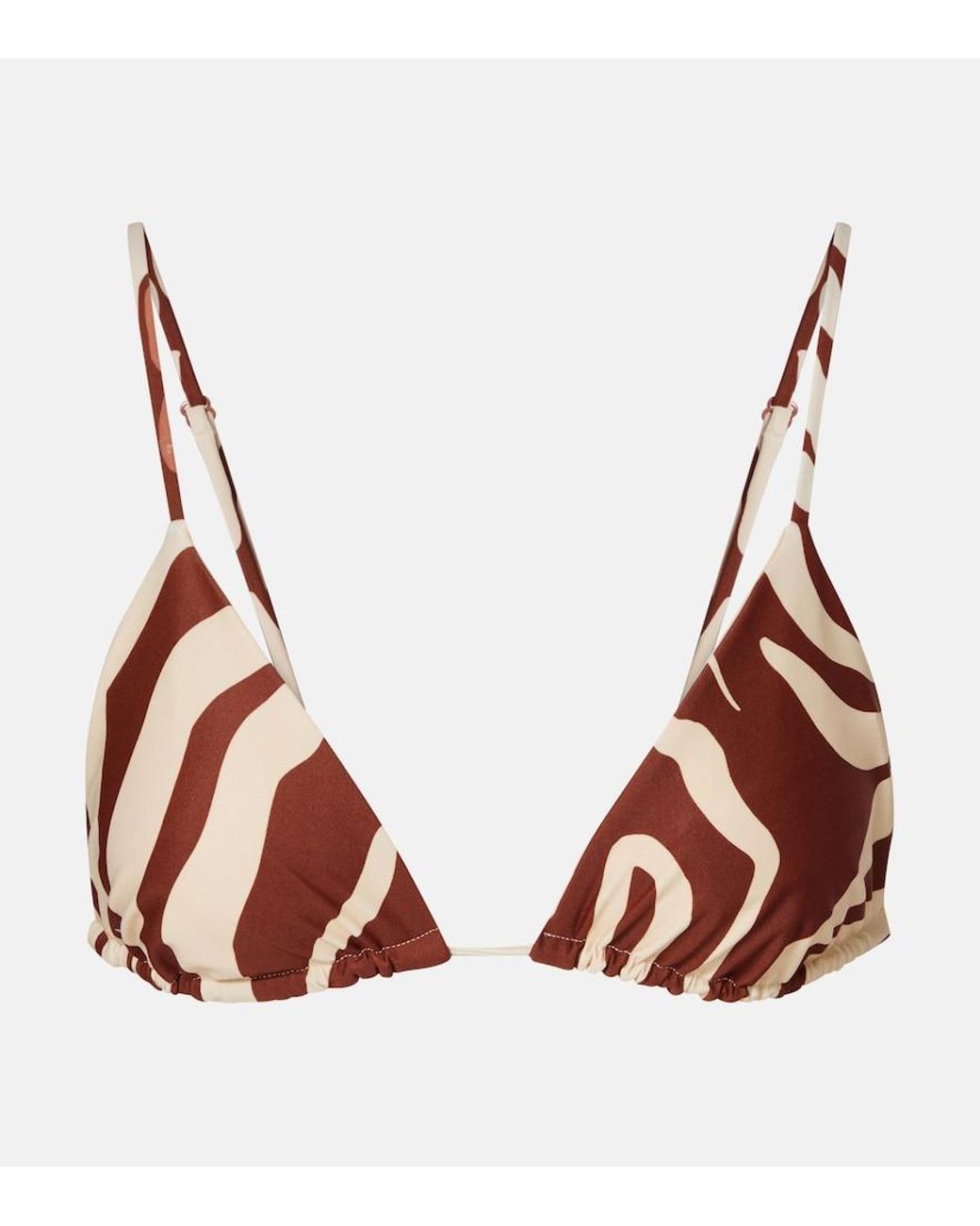 Johanna Ortiz Brown Konibo Printed Bikini Top