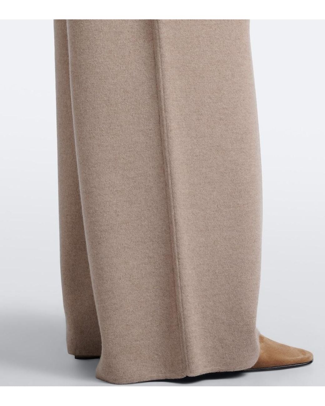 Max Mara Natural Pleated Wool And Cashmere Wide-Leg Pants
