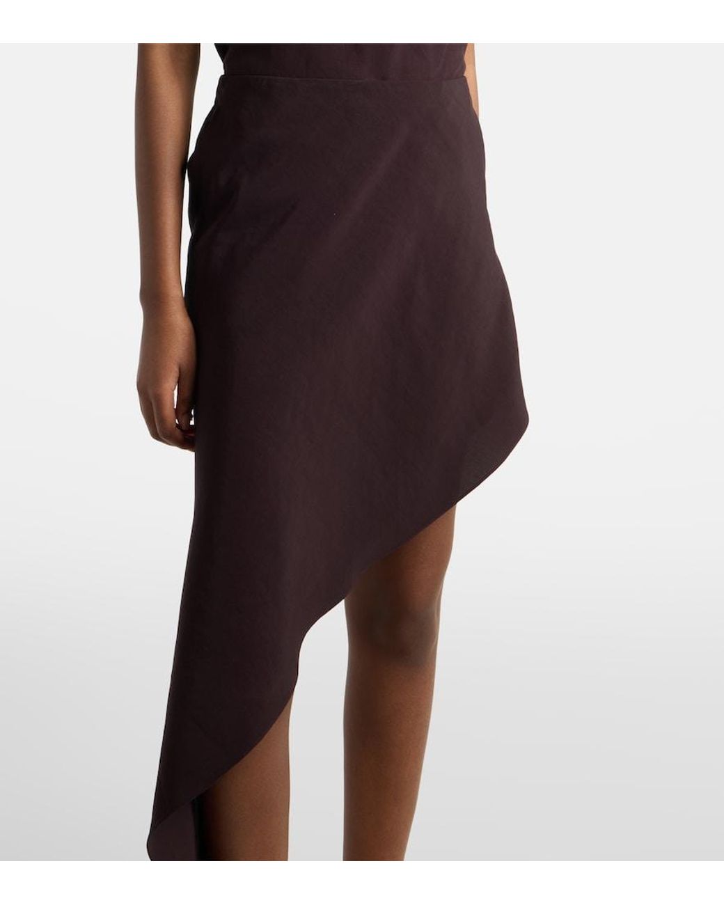 Alaïa Black Asymmetric Poplin Miniskirt