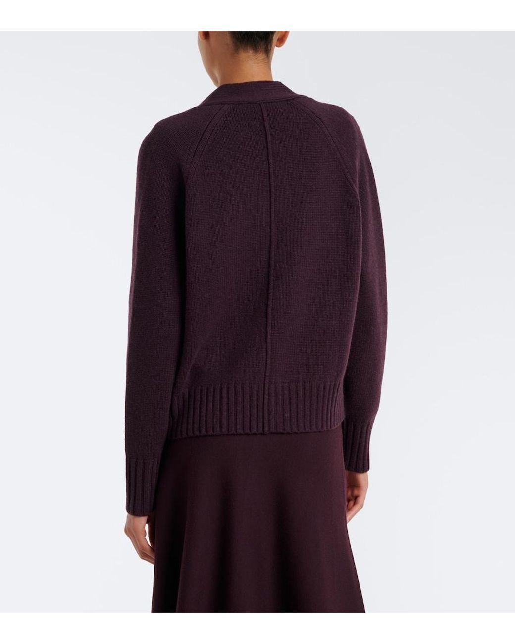 Jardin Des Orangers Purple Virgin Wool And Cashmere Cardigan