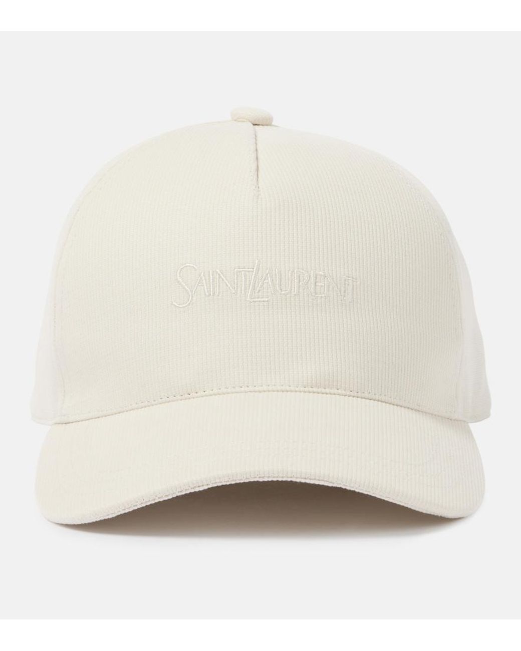 Saint Laurent Natural Baseball Hat With Logo