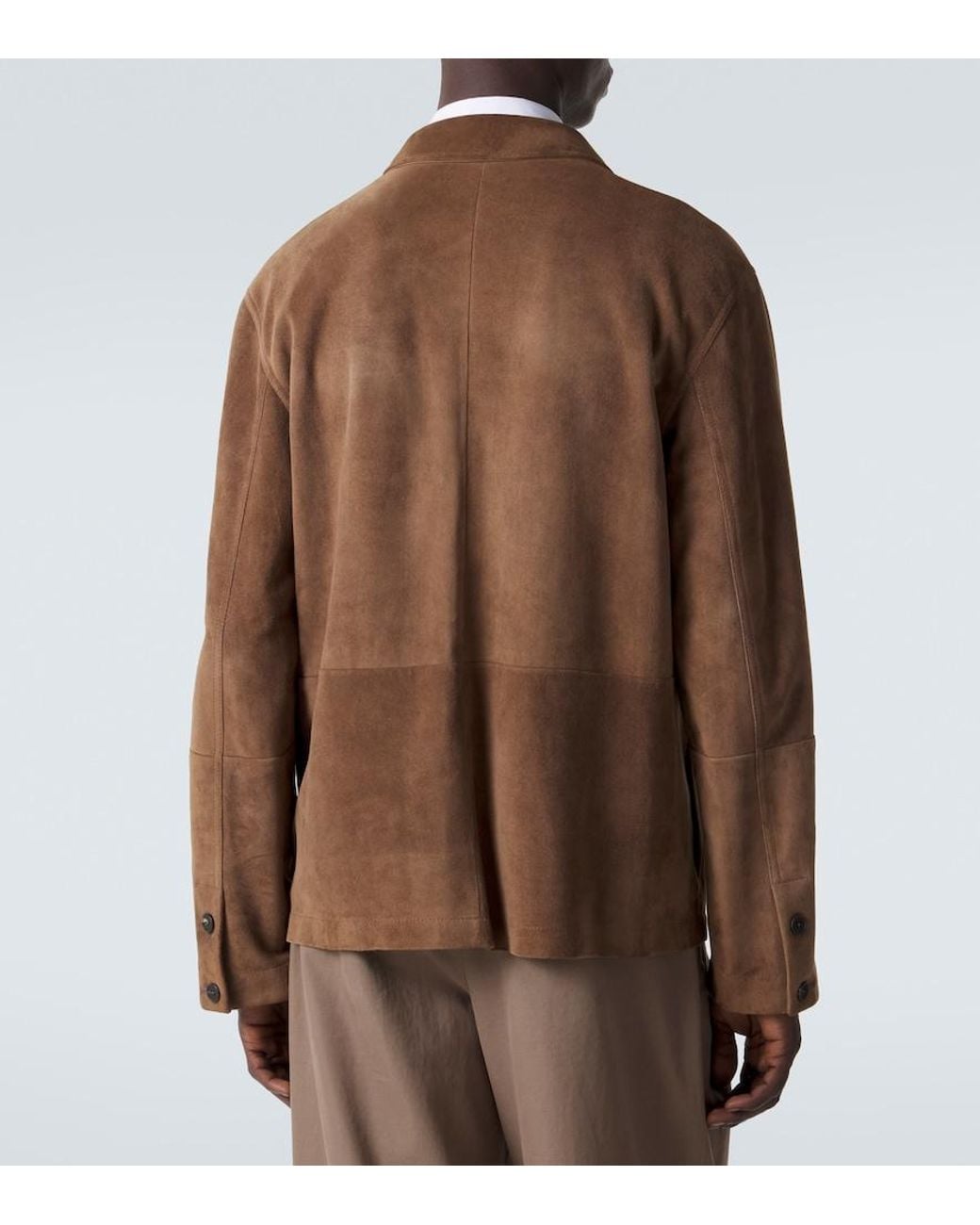 The Row Brown Ulrich Paneled Suede Jacket for men